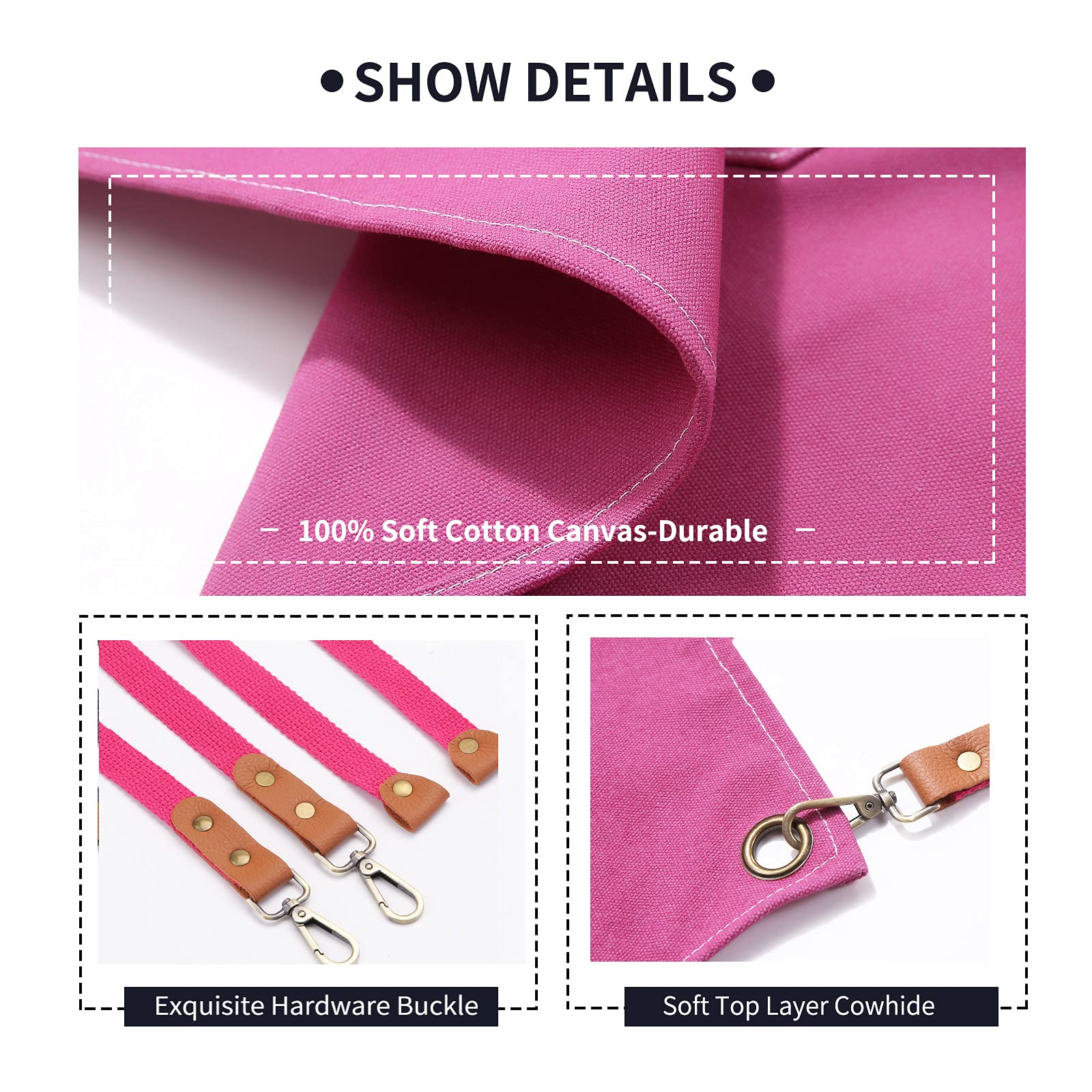 Zomao Apron For Women,Baking Kitchen Cooking Apron With Pockets, Cotton Canvas Cross Back Apron With Adjustable Strap And Large